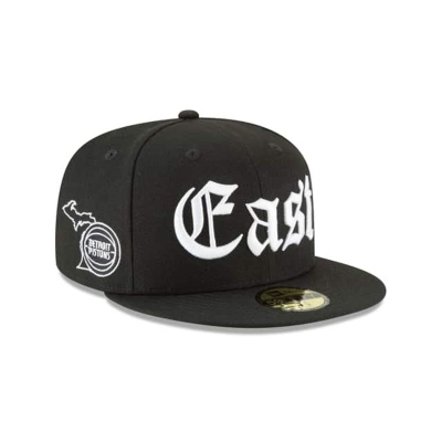 Detroit Pistons Gorra | New Era NBA League Script 59fifty Fitted Cap Mexico - Negros
